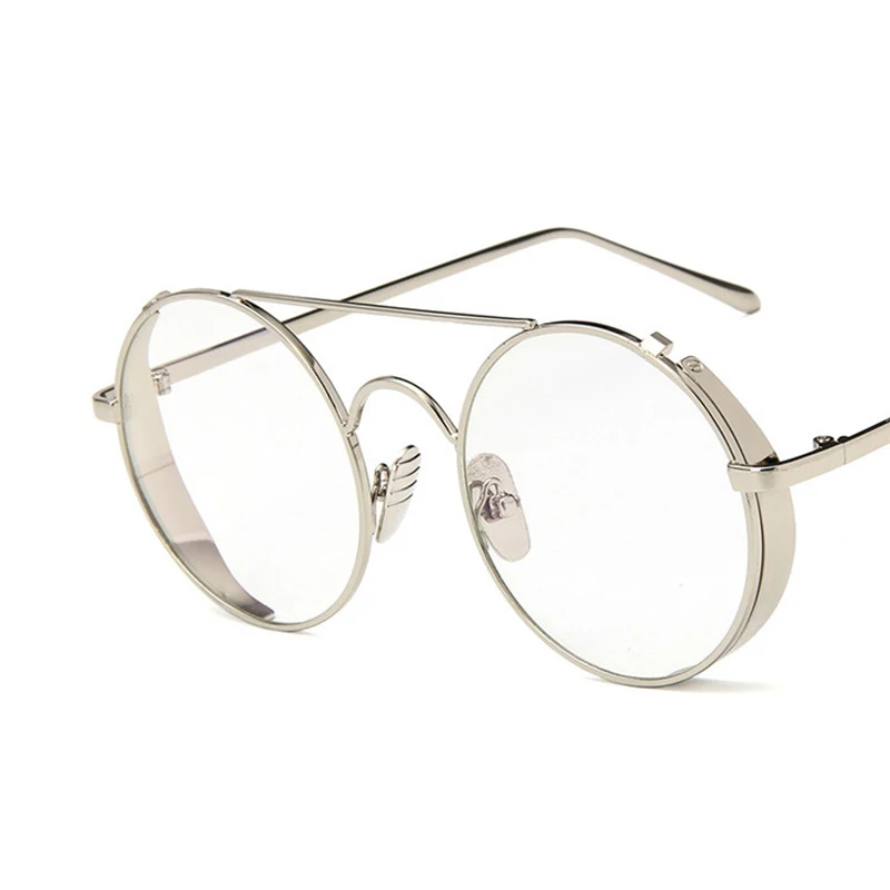 Anime Attack on Titan Zeke Jaeger Cosplay Glasses Steampunk Metal Flat Mirror Retro Round Glasses Frame Glasses Anime Glasses