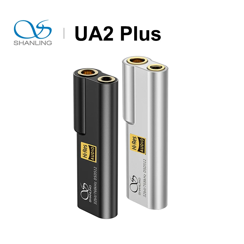 

SHANLING UA2 PLUS Portable Mini USB DAC AMP ES9038Q2M RE6863 Chip Decoder Type-C to 3.5+4.4mm Headphone Amplifier DSD512 PCM768