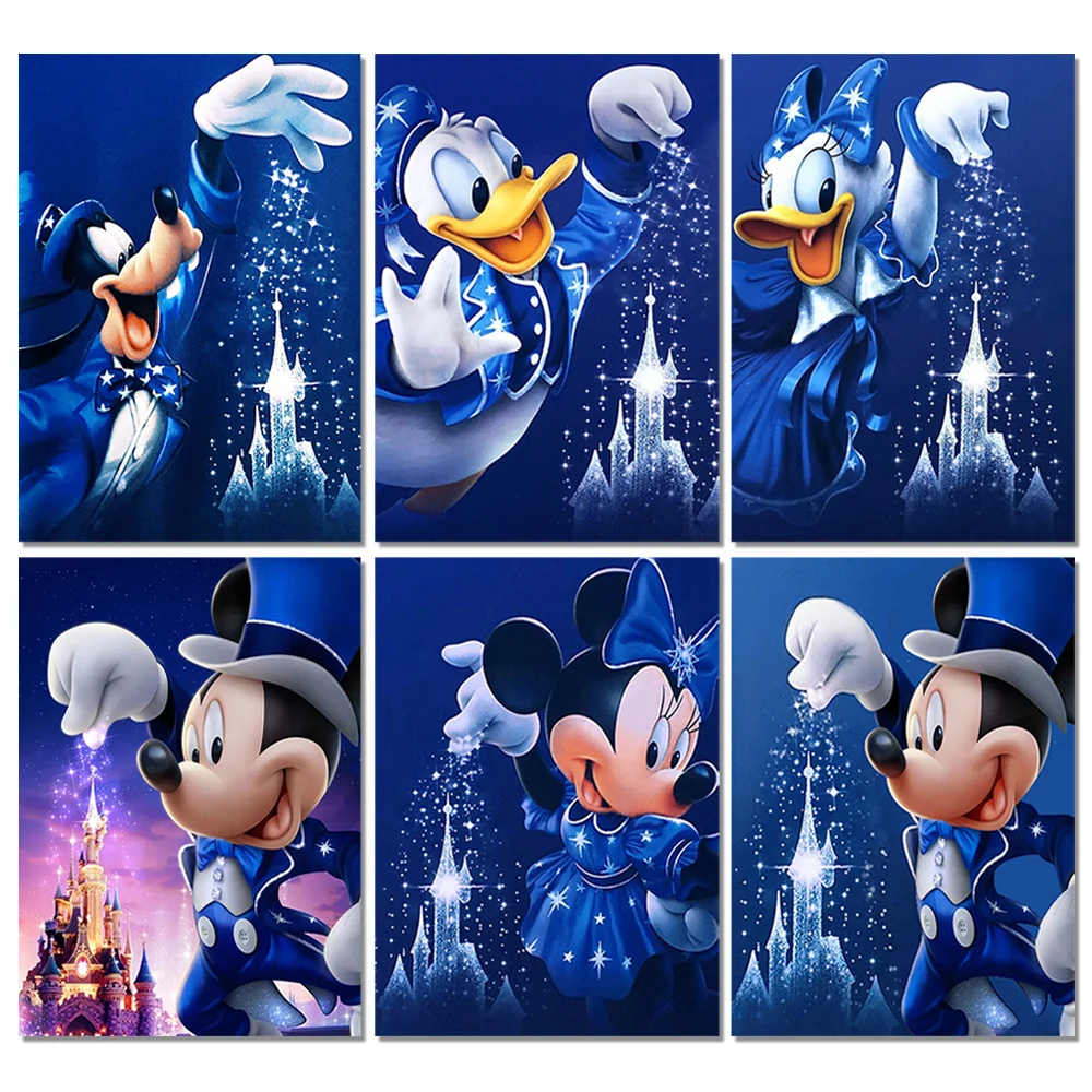 

Набор для алмазной живописи «сделай сам», набор для алмазной вышивки «Волшебный Микки-Маус» из мультфильма, мозаика для дома, спальни, декор...