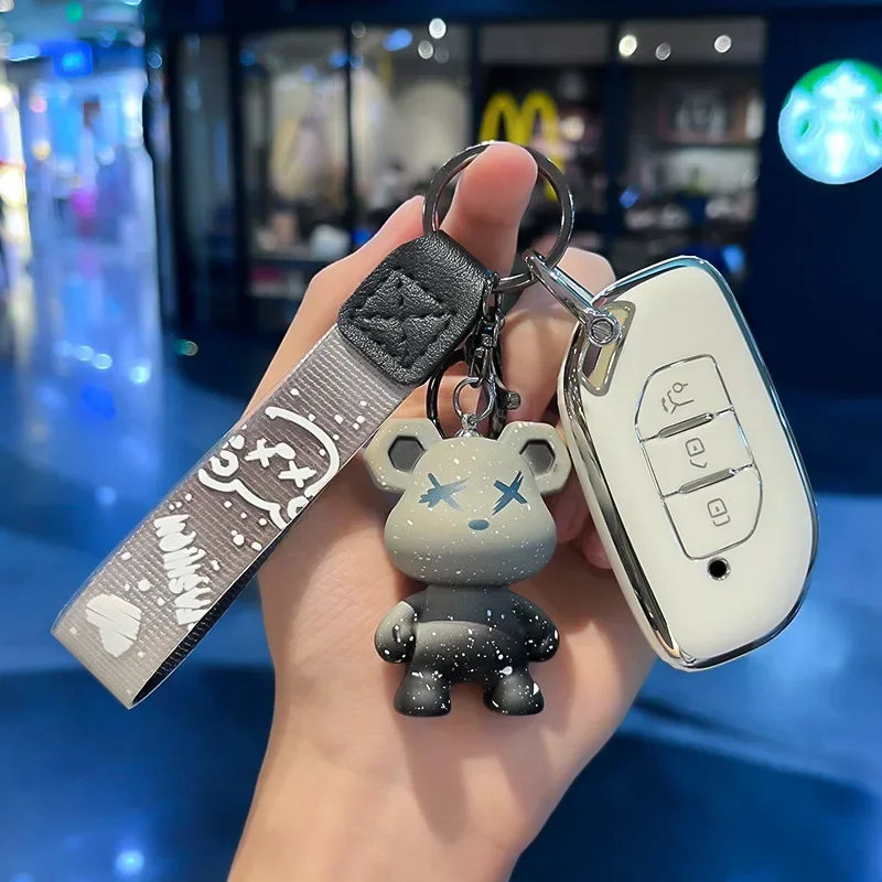 

Модный новый мягкий чехол для ключей из ТПУ, держатель-цепочка для Dongfeng Fengxing Forthing T5 EVO 2021, аксессуары для стайлинга автомобилей