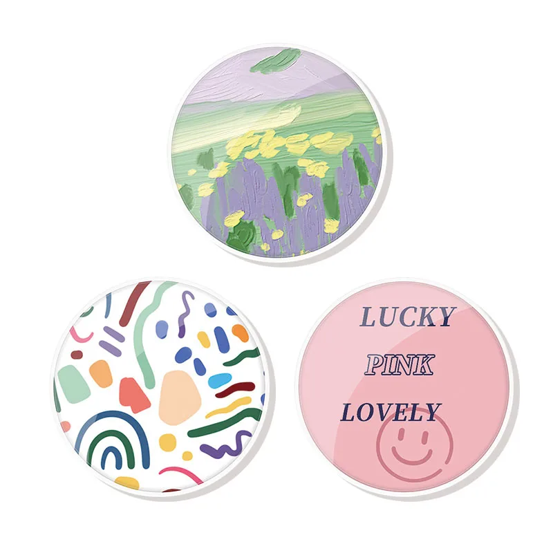 

2022 Aesthetic Spot Graffiti Phone Holder Mobile Round Lazy Phone Stand Mobile Phone Accessories Expanding Fold Stand Phone Girp
