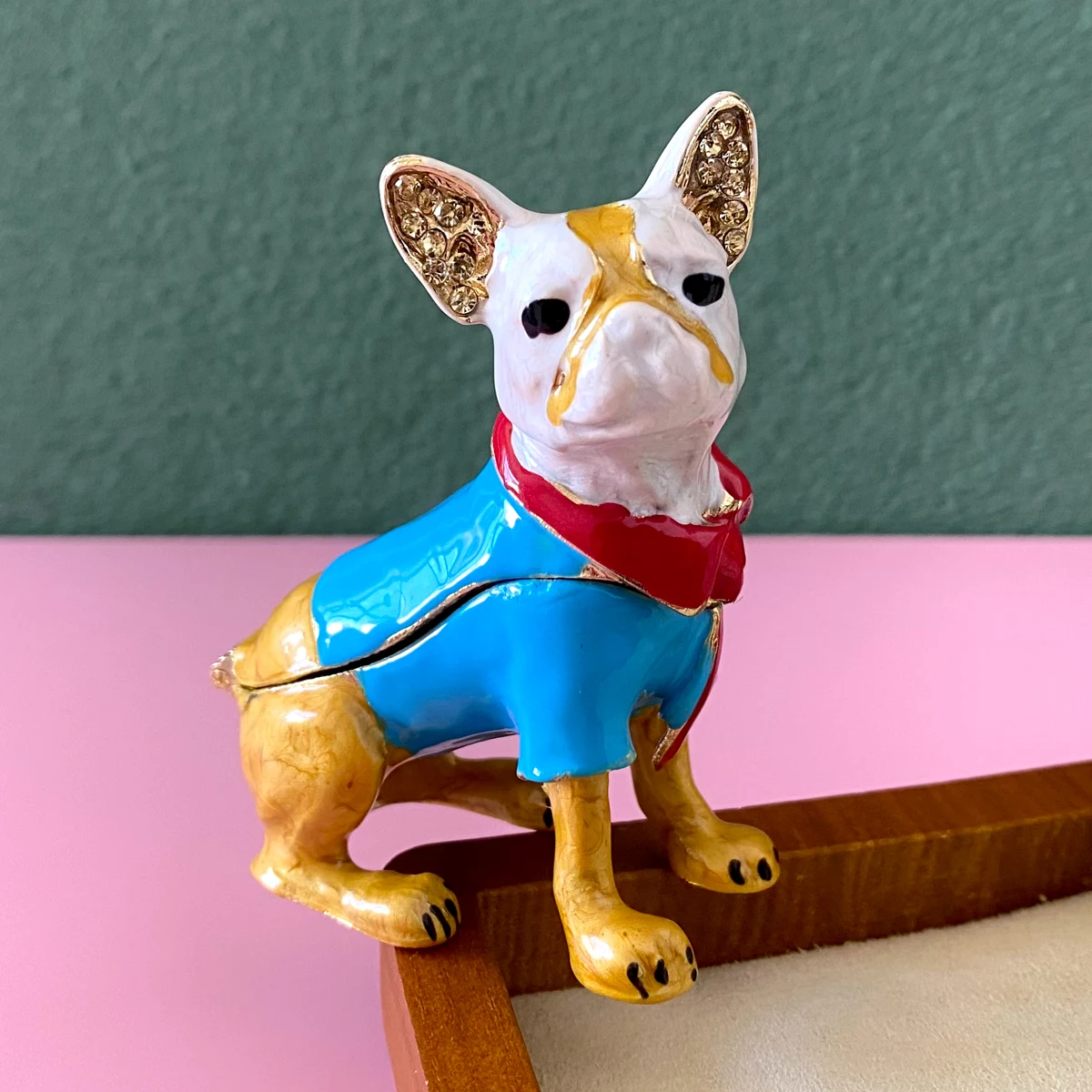 Металлическая верная собака статуэтка инкрустированная Ювелирная шкатулка