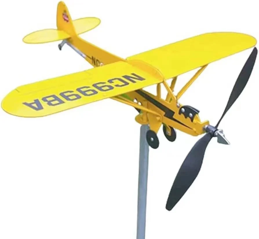 Aircraft Metal Windvane Windmill Yard Garden Terrace Turf Roof Gifts for Flight Enthusiasts