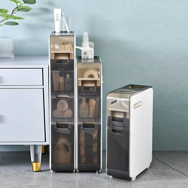 Стеллаж для хранения со швом с выдвижными ящиками органайзер ванной 2-4 уровней