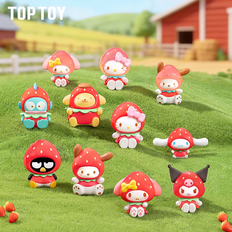 Фото TOPTOY Sanrio Character Strawberry Candy Series: Мини-брелок-подвеска для рюкзака, оригинальные игрушки-сюрпризы, кавайные аниме-фигурки №1