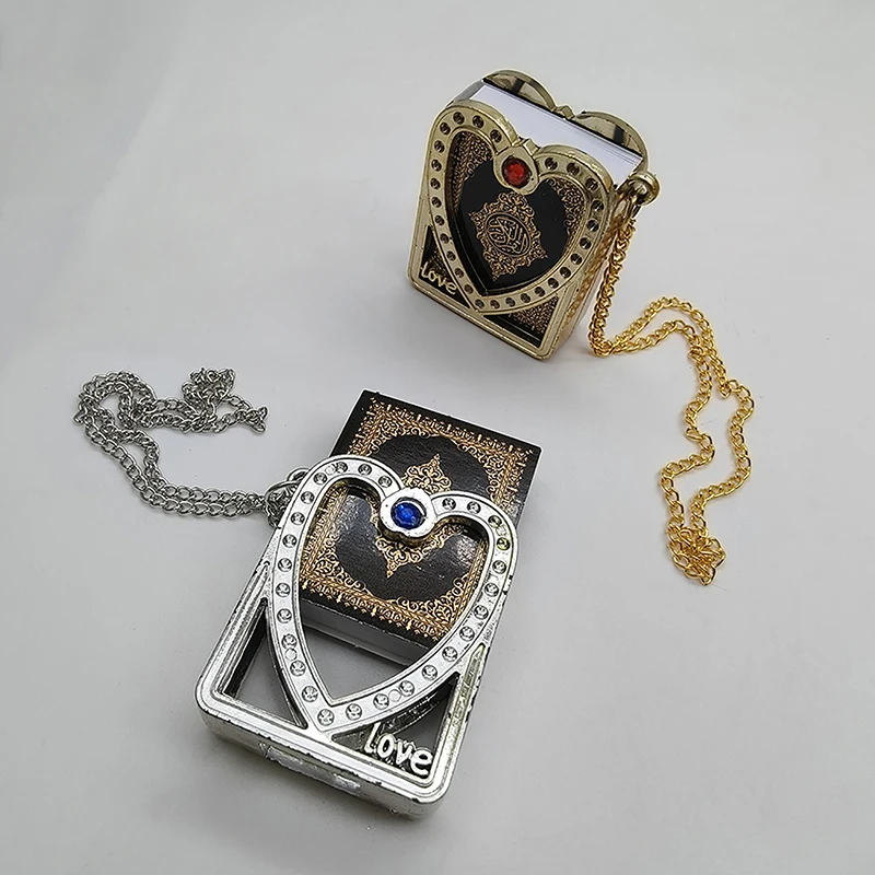 Ретро Мини Книга Корана с подвеской из настоящей бумаги может читать ожерелье