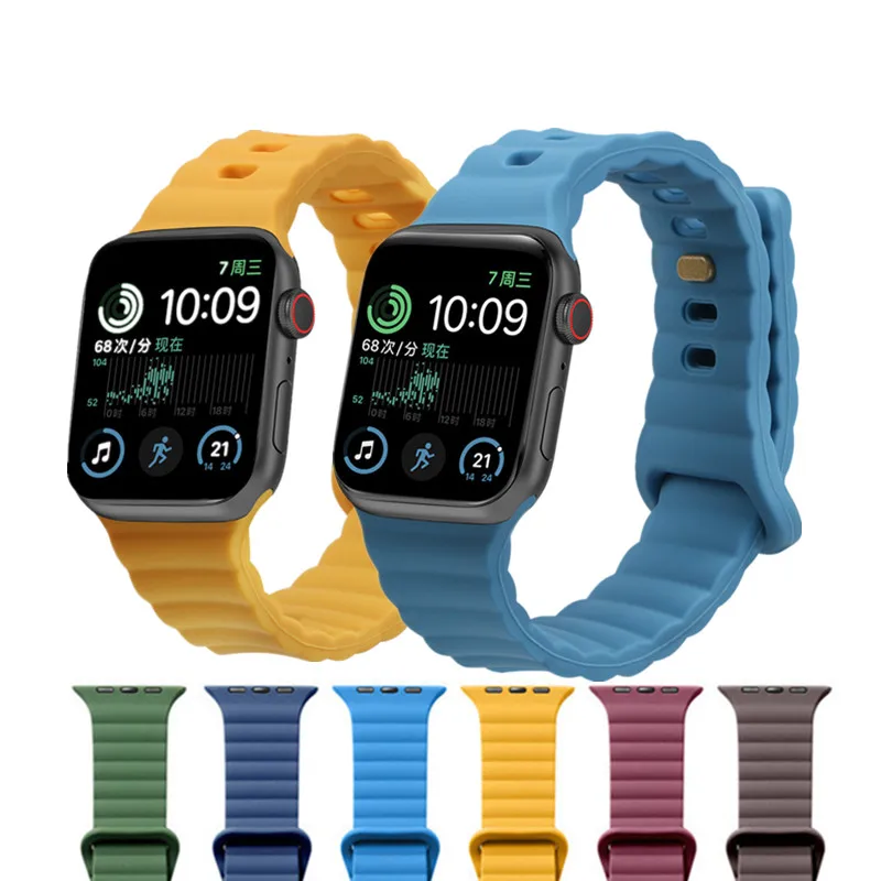 

Silicone Strap For Apple Watch Band 44MM 45MM 42MM 40MM 38MM 41MM Smart Watch Bracelet Correa For iWatch 8 7 6 5 4 3 Ultra 49mm