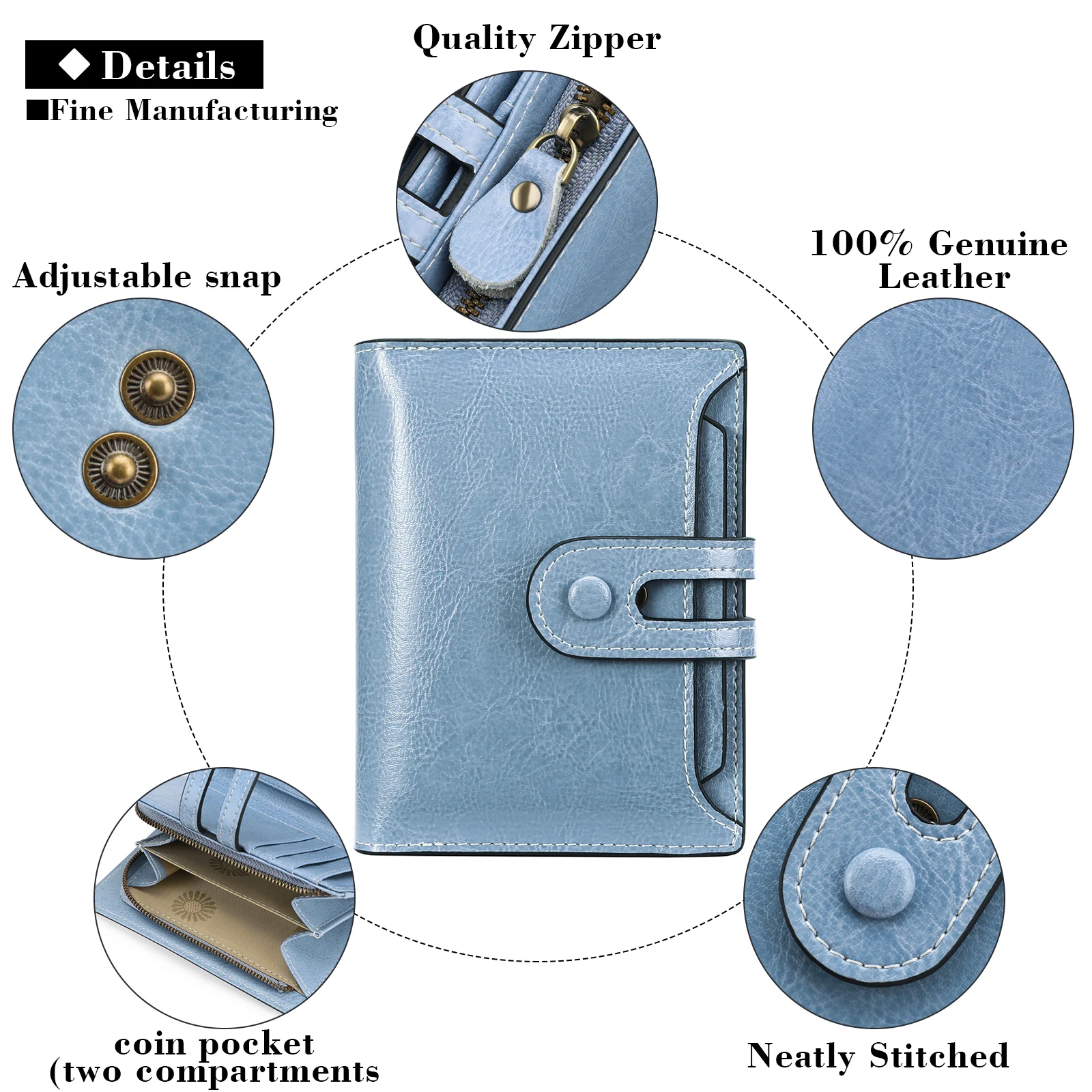 2023 Luxury Women Wallets With Coin Zipper Pocket Minimalist Soft Genuine Leather Ladies Purses For Women Small Wallets