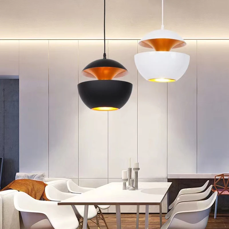 Modern Pendant Lamp Black White E27 Dining Living Room Bedside Bedroom Hanging Lights Home Decor Adjustable Nordic Fixture Light