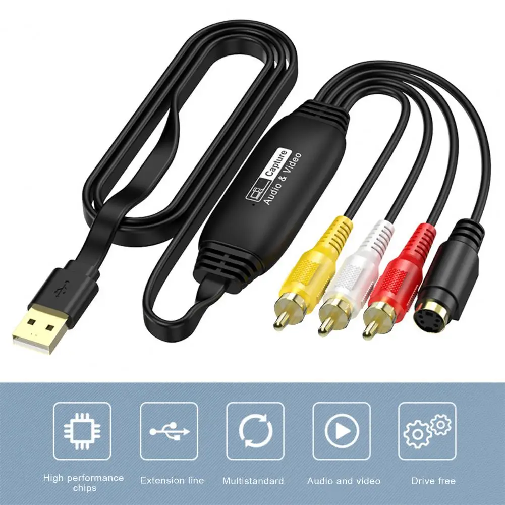 Адаптер видеозахвата Vhs в цифровой Usb-адаптер для преобразования Vcr Tv с Windows Mac