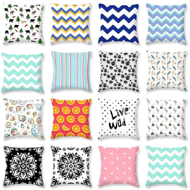 

45*45cm Stripe Pillowcase Ins Style Cushion Case Home Decorative Lumbar Pillow Cover Sofa Car Cushion Cover Decor
