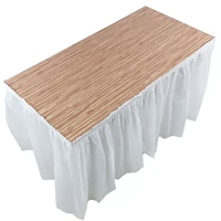 2022disposable white table skirt plastic pink table decoration for birthday party wedding festival round rectangular tables 420x