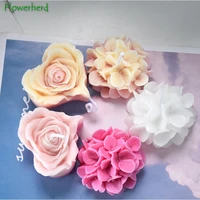 new hydrangea listed flower rose love silicone mold fondant cake handmade soap silicone mold candle making supplies resin molds