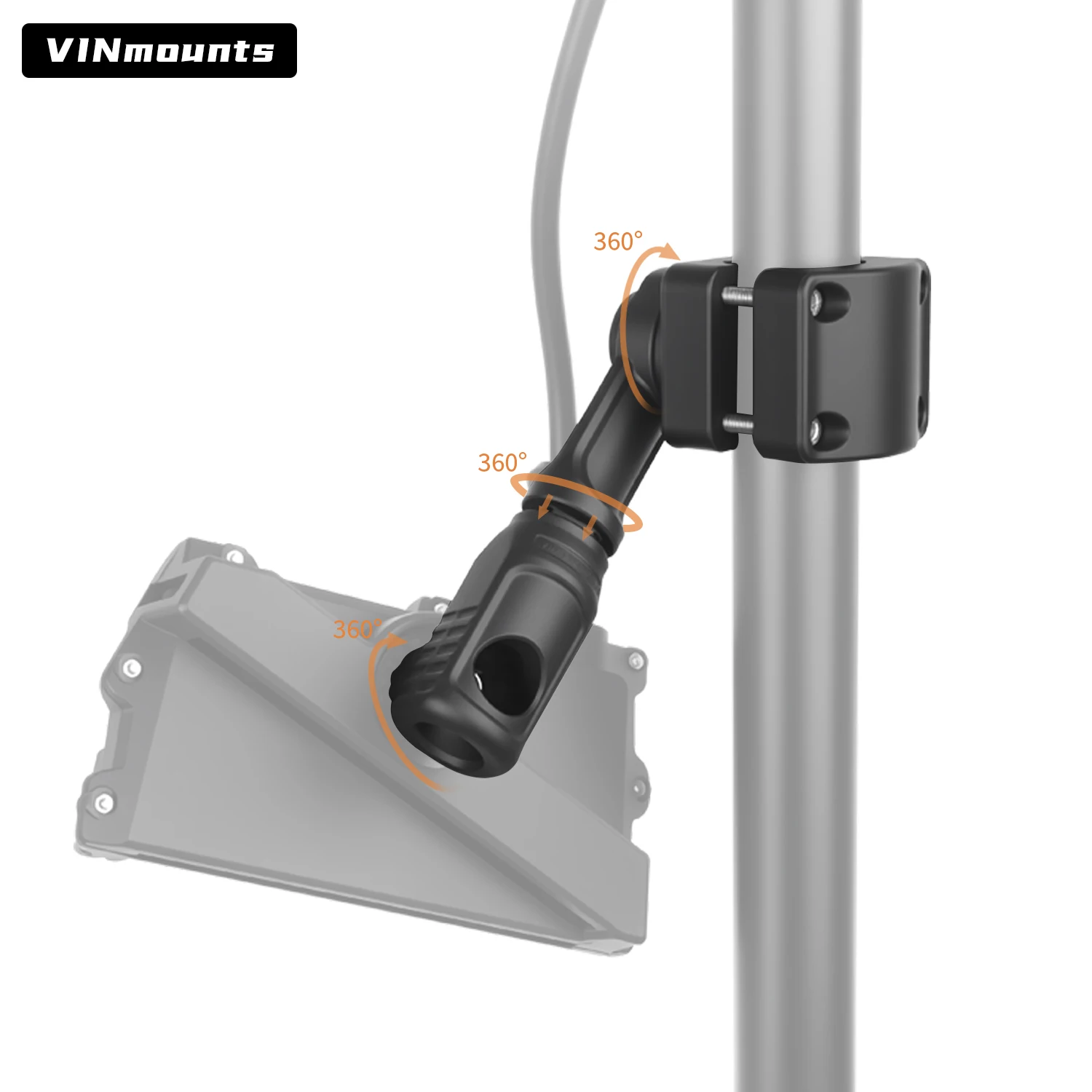 Фото VINmounts 0 °   Крепление для эхолота Perspective Transducer Mount для Garmin LiveScope LVS34/LVS32/LVS62 и Lowrance ActiveTarget AT02, на штангу №4