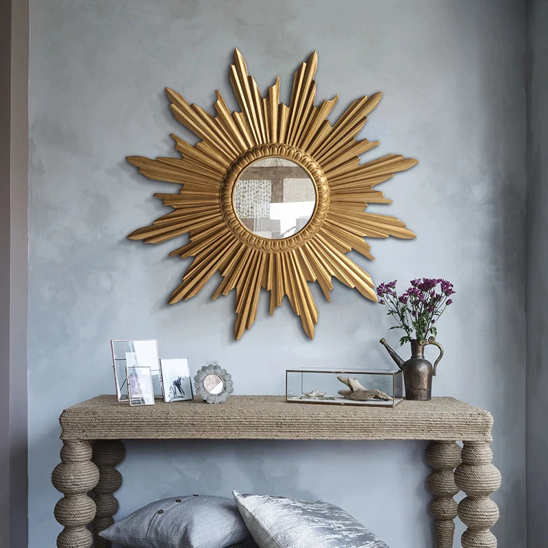 

Design Creative Dressing Mirror Bathroom Bedroom Round Luxury Vintage Mirror Nordic Aesthetic Decoration Chambre Room Decors