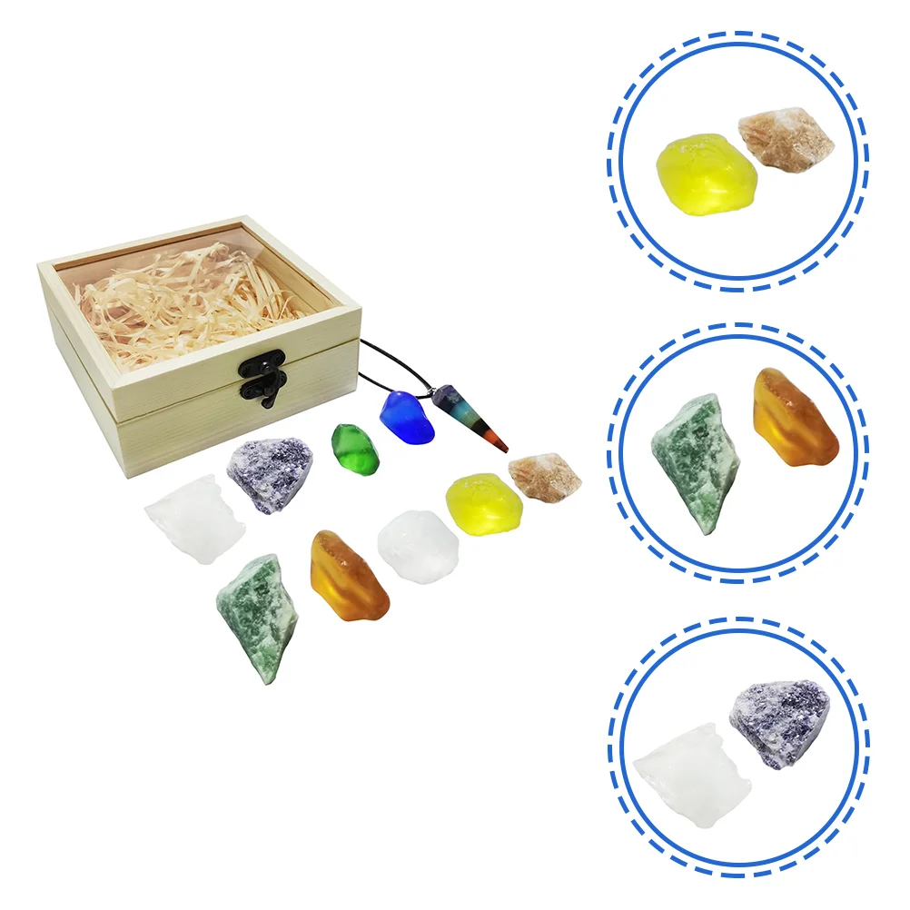 

1 Box Chakra Crystal Stones Colorful Reiki Crystals Stone Ore Gift Box