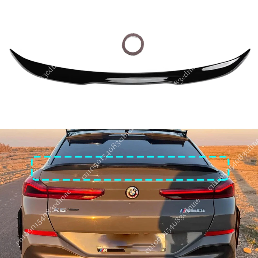 

Для BMW X6 G06 X6M F96 30i 30d 40i 40d M50i M50d M60i 2019-2025 ABS задний спойлер крыло багажника губа крышка багажника разделитель отделка тюнинг