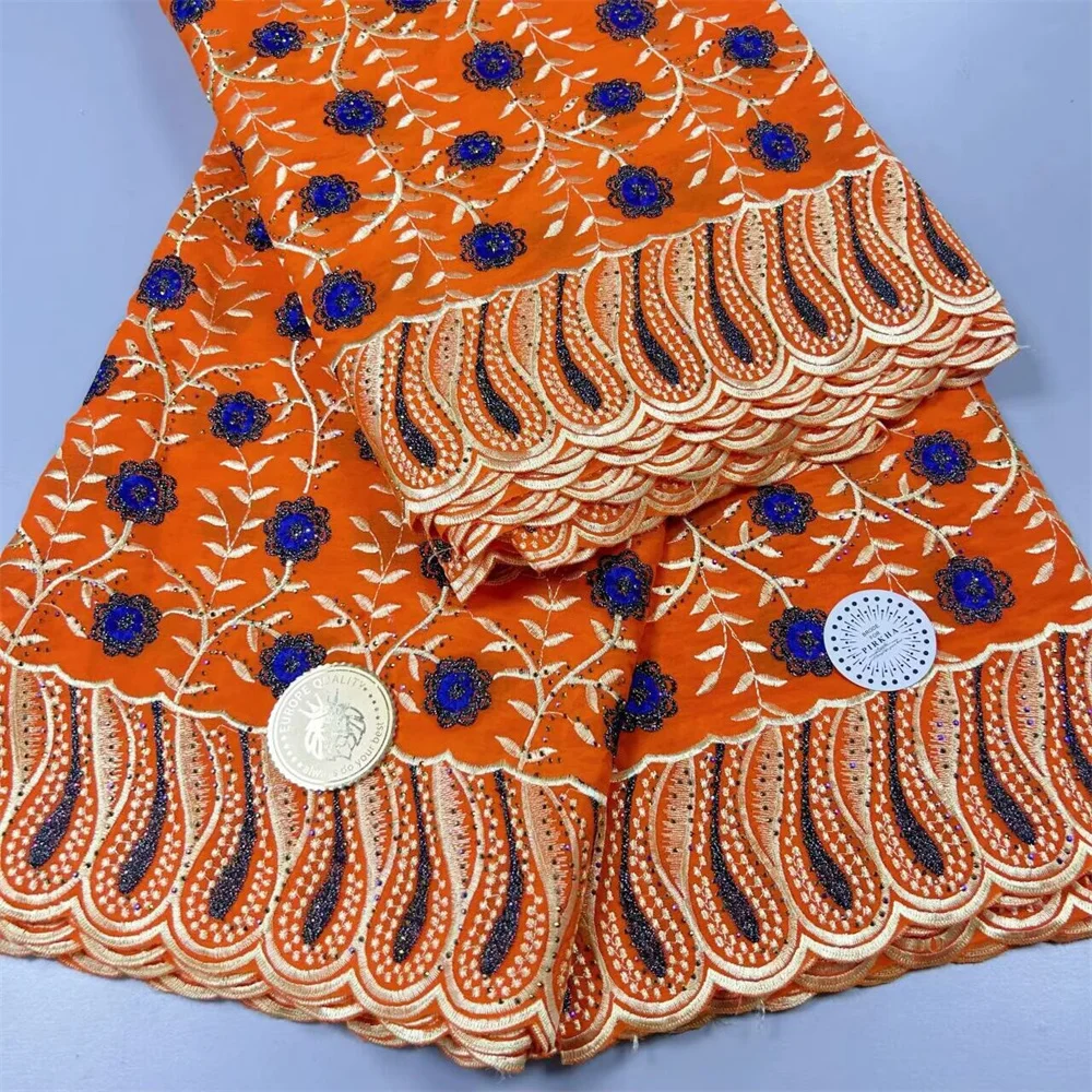 2024 Новая африканская французская швейцарская кружевная ткань с камнями