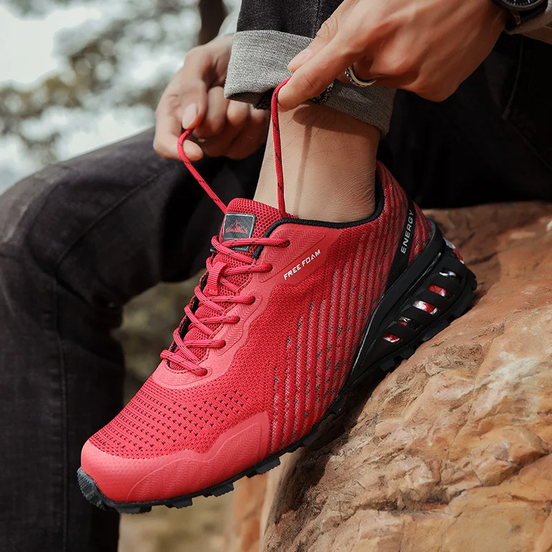 SALUDAS Men Trail Running Shoes Breathable Lightweight Male Tennis Sneakers Casual Outdoor Non-slip Jogging Walking Shoes
