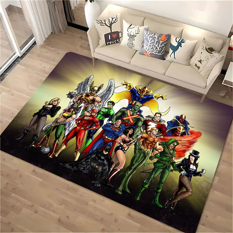 Hero Theme Batman Superman Flash Carpet Living Room and Bedroom Household Items Kid's Sofa Mat Doormat Floor Anti-slip Rug