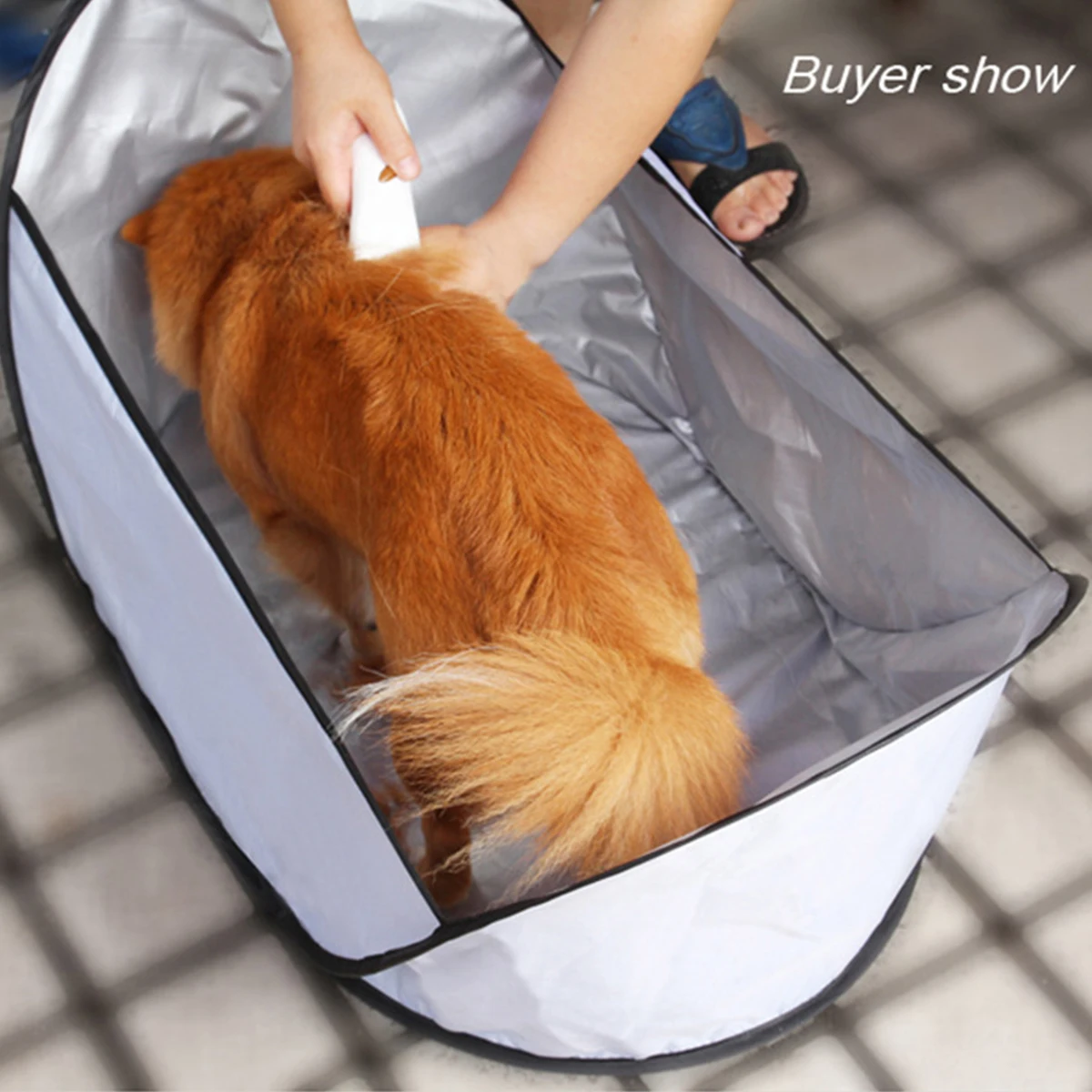 

New Pet Haircut Bib Foldable Dog Shearing Basket Portable Dog Grooming Basket Wear-Resistance Washable Pet Haircut Basket