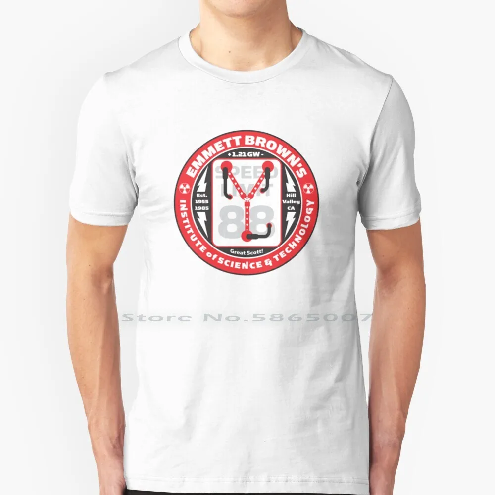 

Футболка Эмметт Браун из института науки и технологии 100% хлопок Назад в будущее Emmett коричневое время науки и технологии