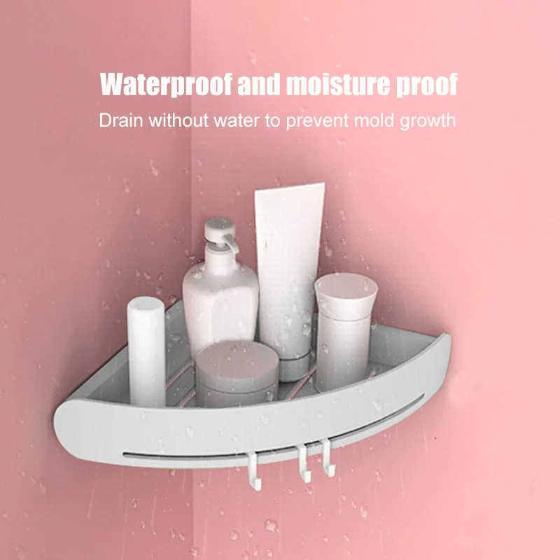 

2Pc Plastic Bathroom Shelf Organizer Caddy Storage Box Wall Shampoo Shower Shelf Holder Bathroom Acessories Sets