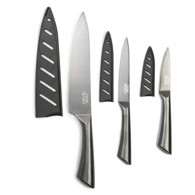 

Coated High Carbon Stainless Steel Carbon Chef's Knives, 3 Piece Set Butter knife spreader Cheese slicer Ginger grater mini Butt