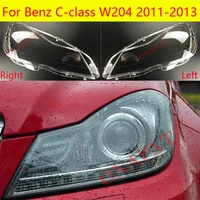 auto headlight cover light lamp for mercedes benz c class w204 2011 2013 front car lampshade glass lens case