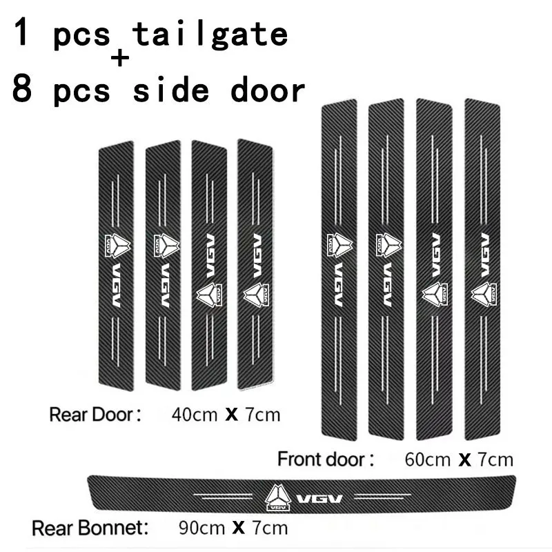 

Автомобильные наклейки из углеродного волокна, защита порога, защитная лента для бампера для VGV VX7 U70Pro U75PLUS U75 TX7, аксессуары, нескользящие