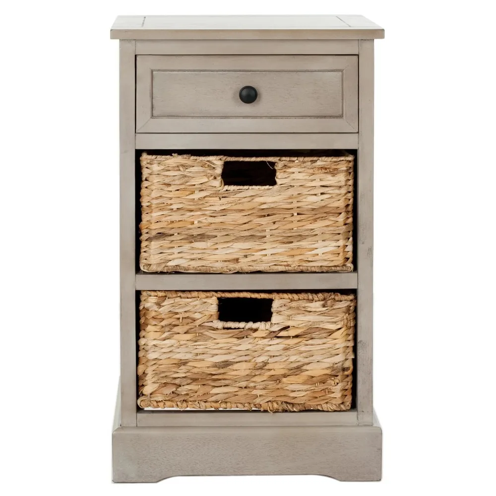 

Lockers 1 Drawer Storage Side Table with 2 Baskets Fashionable Elegant Sturdy Durable Bedroom Living Room Master Bathroom