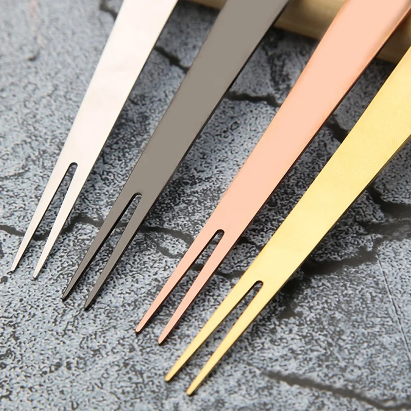 

2 в 1 вилка из нержавеющей стали западные столовые приборы вилка для фруктов японская десертная ложка вилка подарок вилка для торта позолоче...