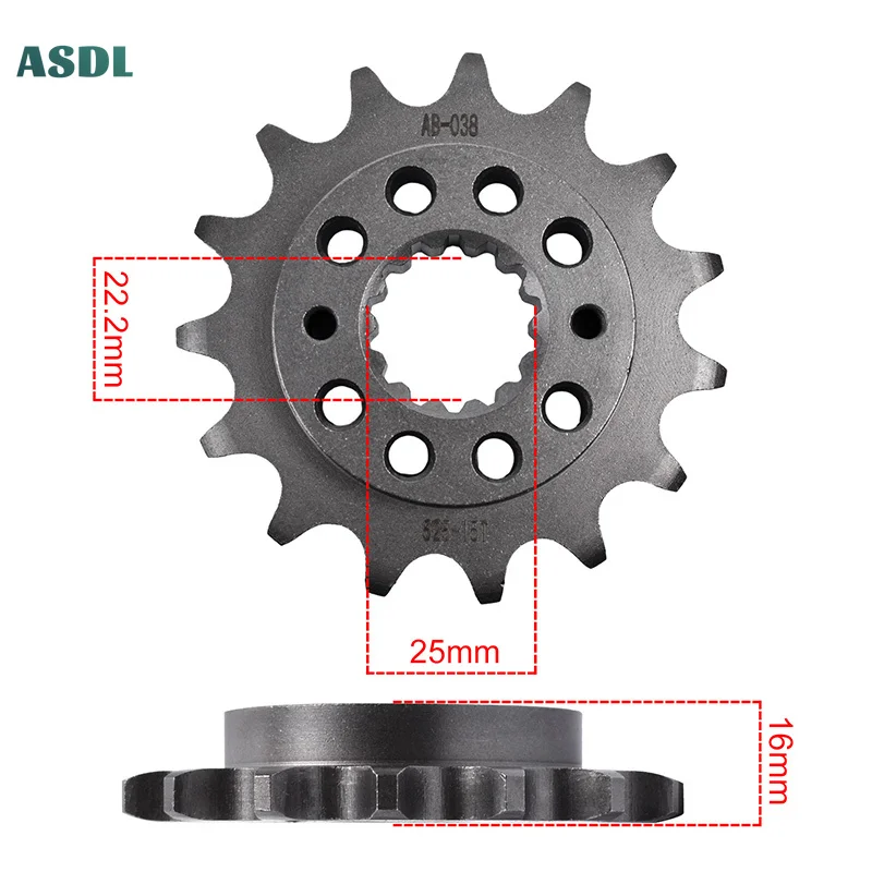 Передняя звездочка мотоцикла 525 15T 20CrMnTi для Ducati 795 796 916 Monster 937 950 Multistrad 2017-21 996 Sport