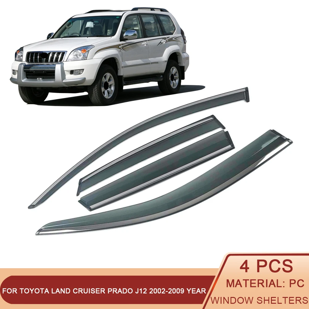 

Для TOYOTA Land Cruiser Prado J12 2002-2009, автомобильный солнцезащитный козырек от дождя и солнца, защитный чехол, наклейка на рамку