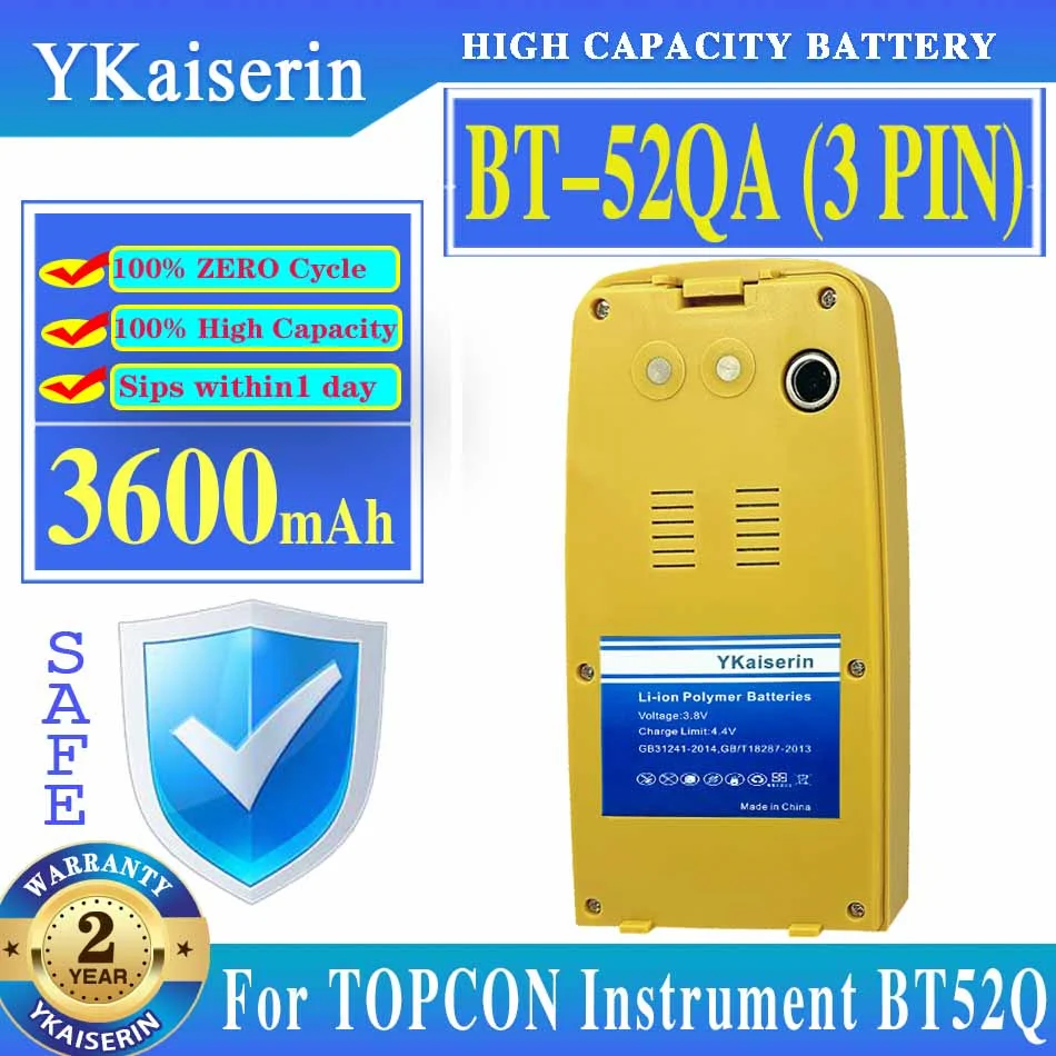 

YKaiserin BT-52QA BT52QA ( 3 PIN ) Battery for TOPCON BT52Q Batteria + Tracking Number