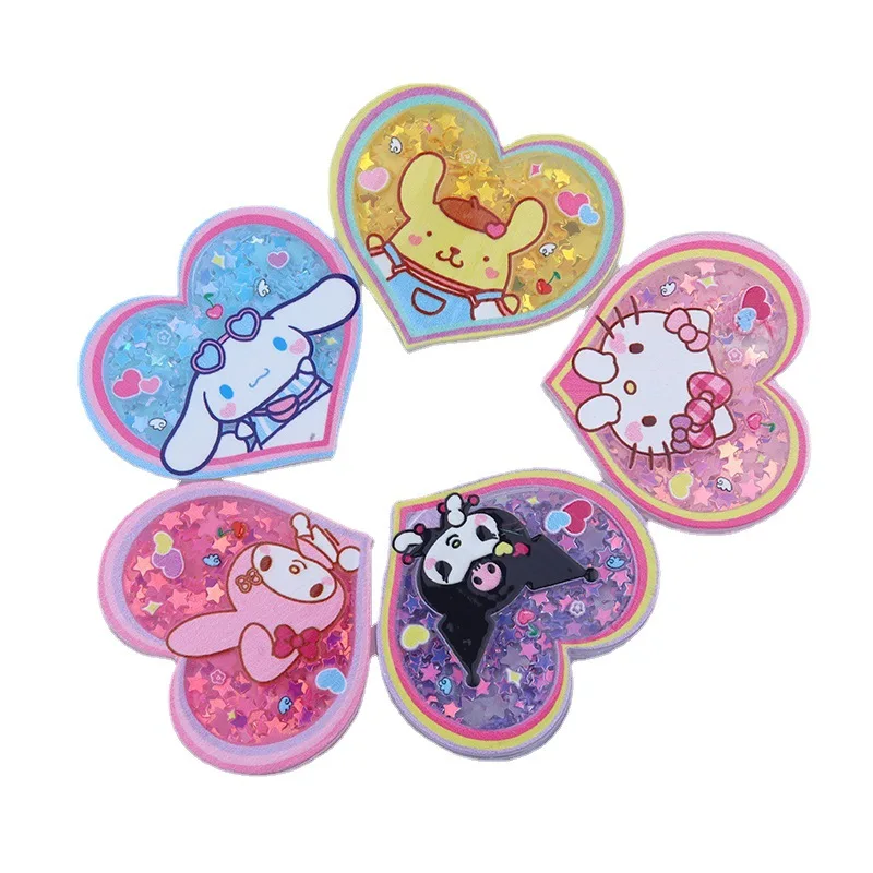 

Sanrio toy KT cat quicksand double layer acrylic ornaments cinnamon diy cream epoxy mobile phone shell decoration patch gift