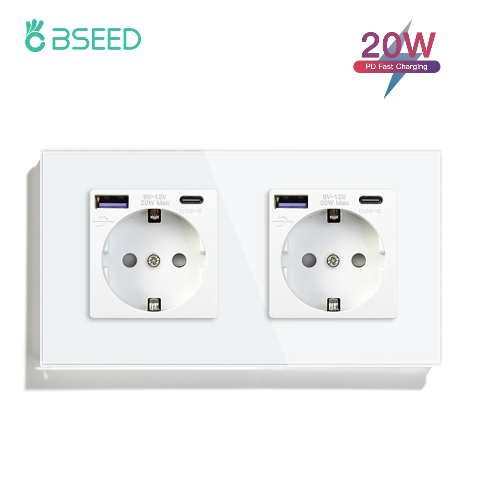 

Настенная розетка BSEED с USB-портом, 20 Вт, 16 А