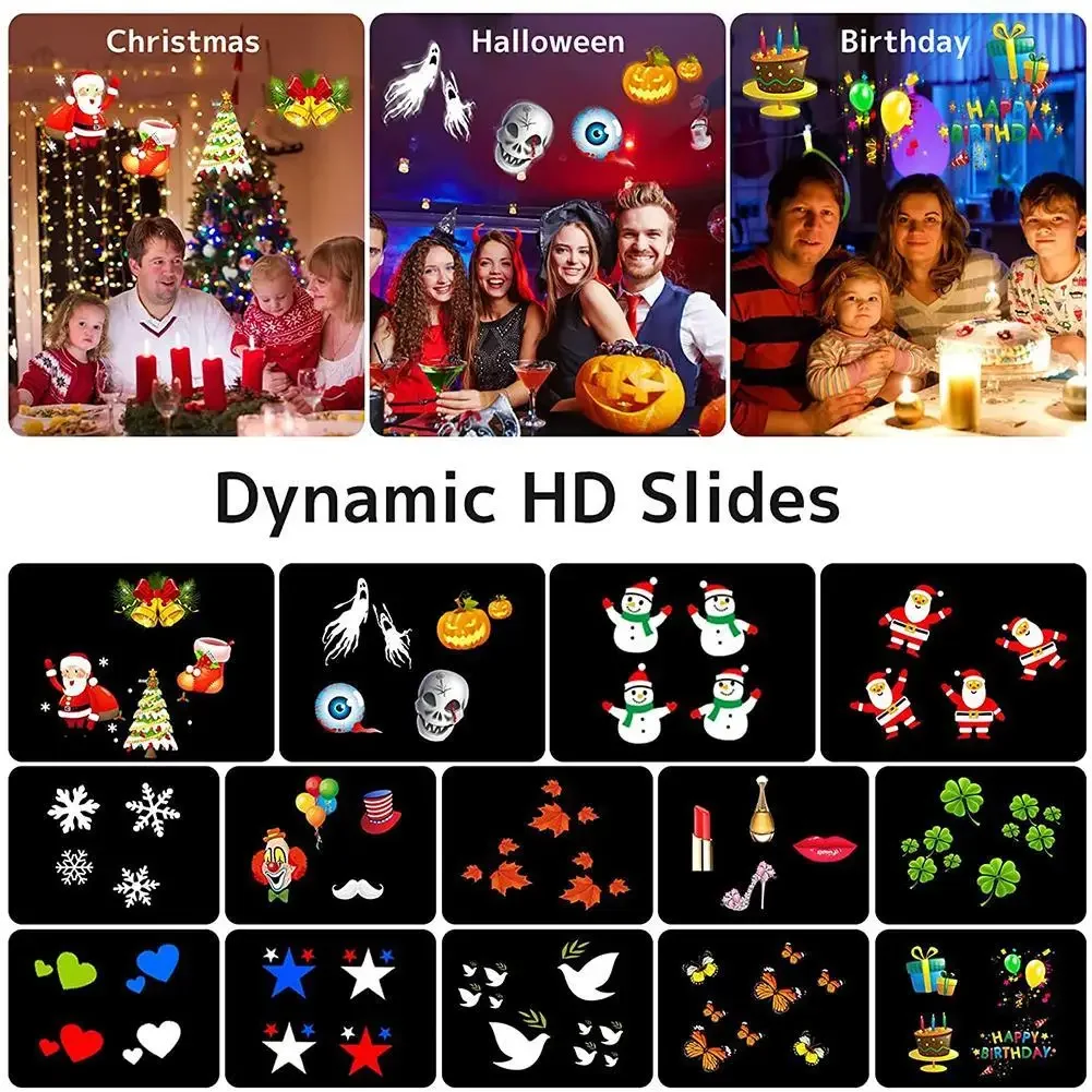 Уличные рождественские проекторы со снежинками — светодиодный вращающийся