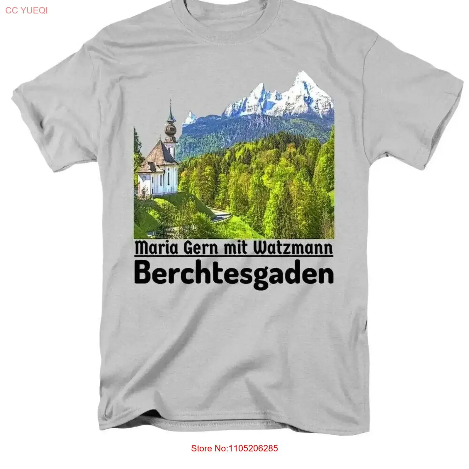 Фото Maria Gern mit Watzmann Бавария Альпы Германия Сувенир Новая футболка премиум-класса S 4XL винтажный стираный топ для повседневной носки №1
