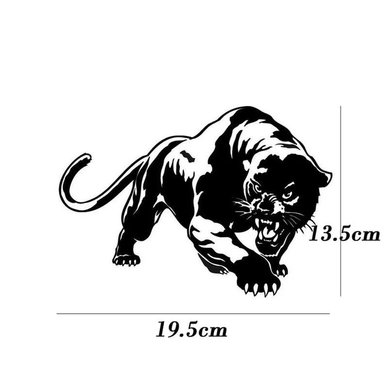 Светоотражающая наклейка на автомобиль Пантеры черно-белая мотоциклетная