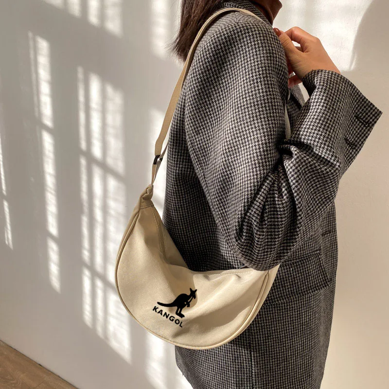 Kangol Fashion Ladies Messenger Bag Unisex Canvas Student Shoulder Bag Handbag Women tote bags crossbody bags purse