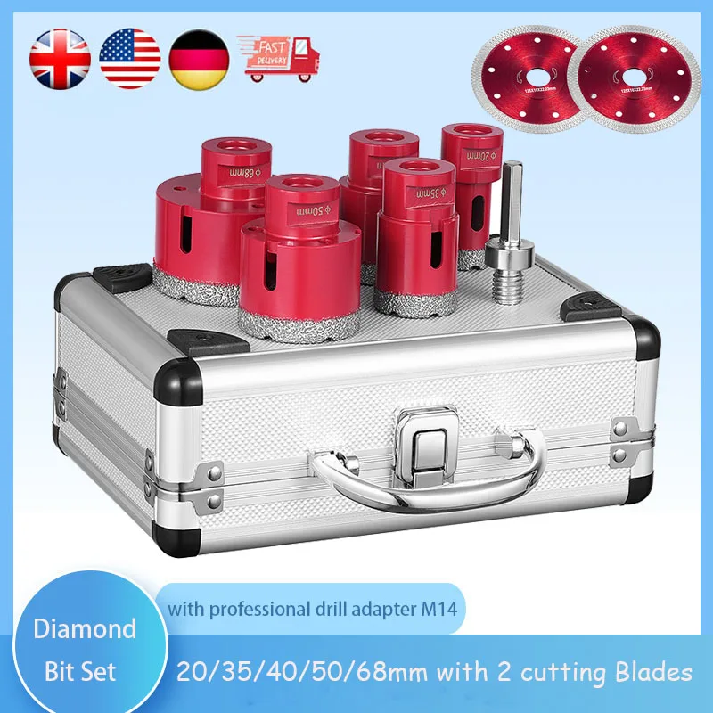 Dimond Drill Bit Set With Cutting Blade Diamond Core Bits Ceramic Marble Hole Saw For Granite/Glass/Tiles/Porcelain Stoneware