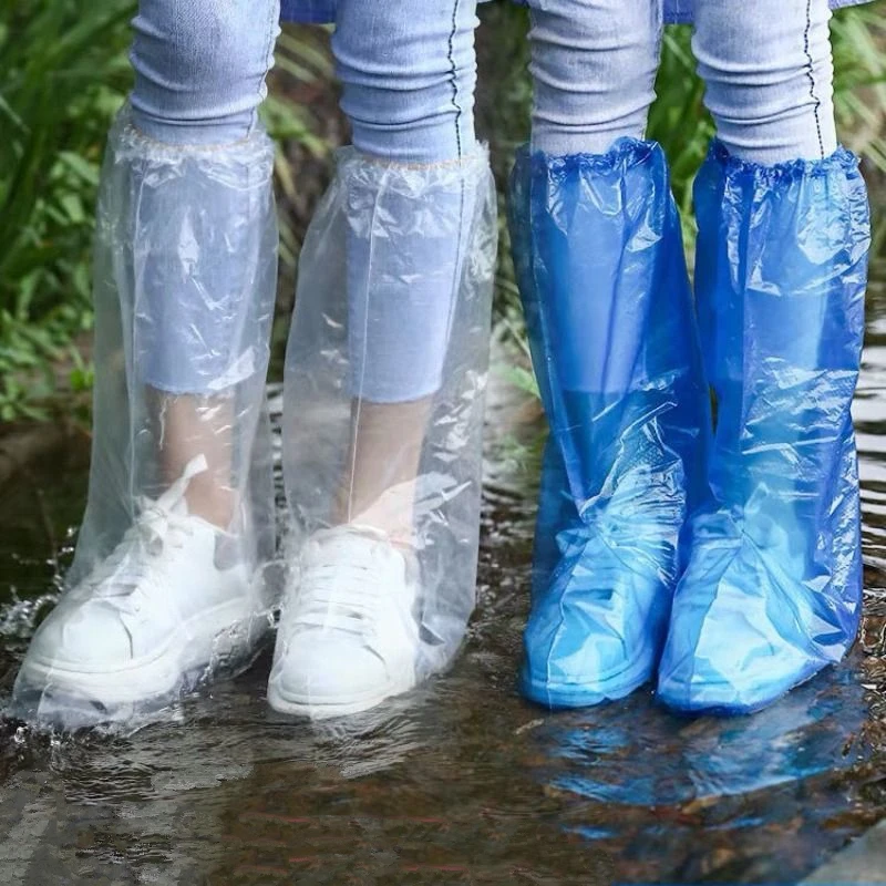 

20pairs Disposable PE Plastic Waterproof Shoe Cover Farm Protective Shoe Covers Wholesale Rain Shoe Cover 70cm Height Rain Boot