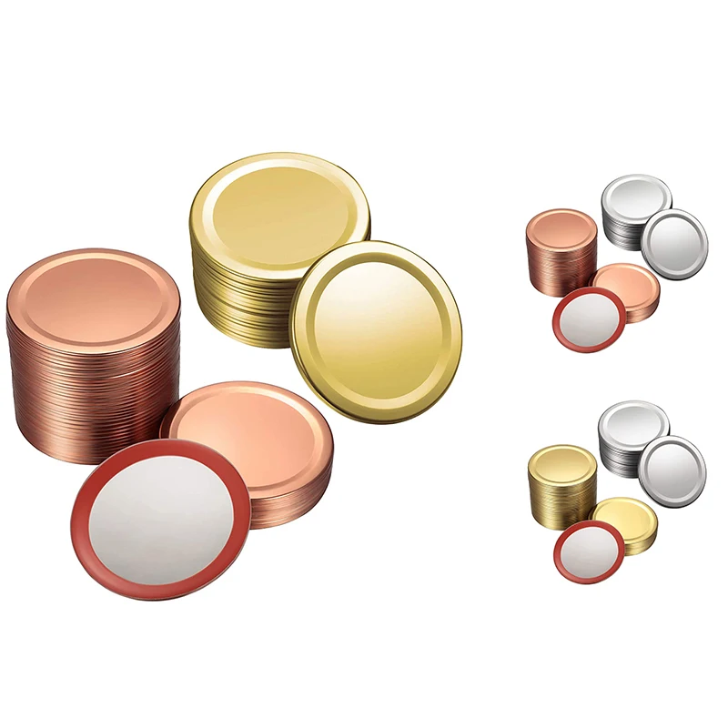 

HOT-80 Pieces Regular Mouth Canning Lids Regular Mouth Ball Jar Lids Split-Type Lids Secure Canning 70Mm