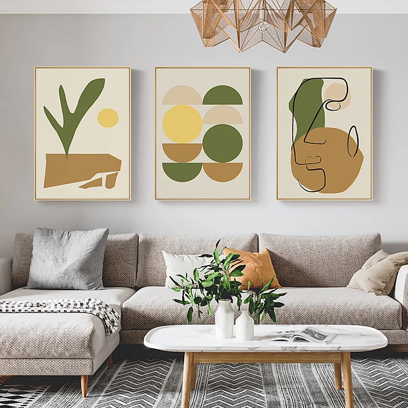 Скандинавские Геометрические линии рисунок на холсте абстрактная картина с