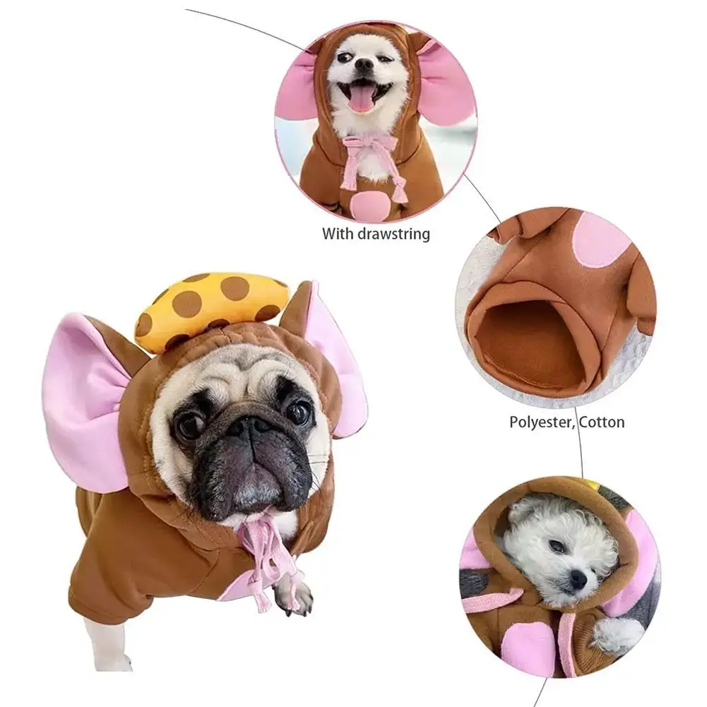 Зимняя термоодежда для домашних животных забавная теплая куртка с большими