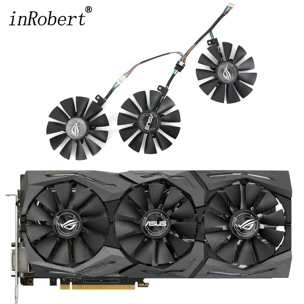 Охлаждающий вентилятор для видеокарты ASUS арез ROG Strix RX VEGA56 VEGA64 580 590 480 OC Edition