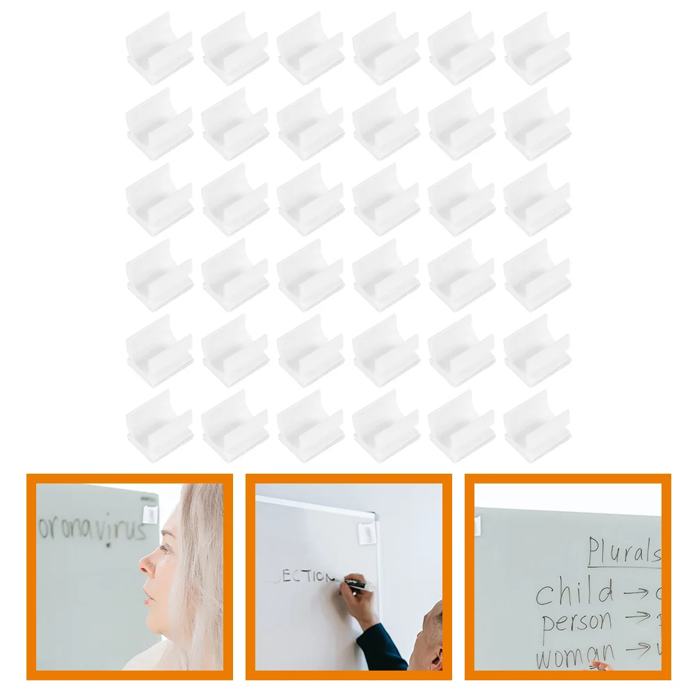 

150Pcs Pen Holder Clips Whiteboard Pen Clips Adhesive Pen Holders Whiteboard Markers Holders