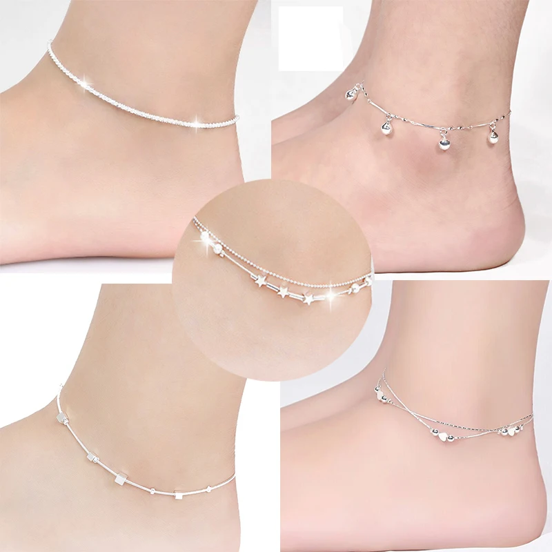 

1PC Jewelry Summer Small Box Women's Feet Chain Ankle Bracelet Barefoot Sandal Beach Anklets Foot Leg Bracelets For Women