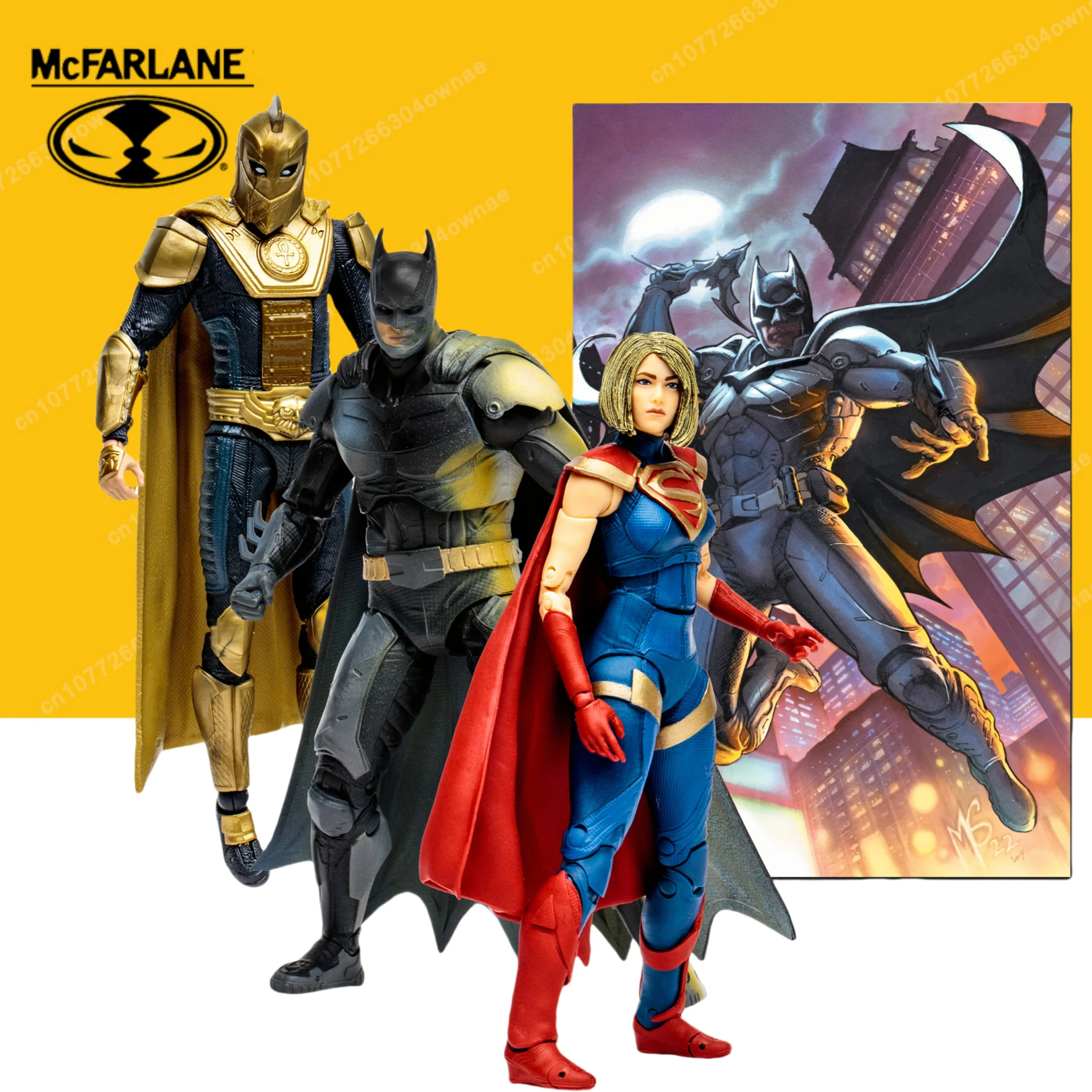 Фото McFarlane Toys Бэтмен/Др. Fate/Supergirl (Injustice 2) Золотая этикетка, 3 упаковки, 7 дюймов, фигурки, оригинальная коллекция кукол, фигурка, подарок №1